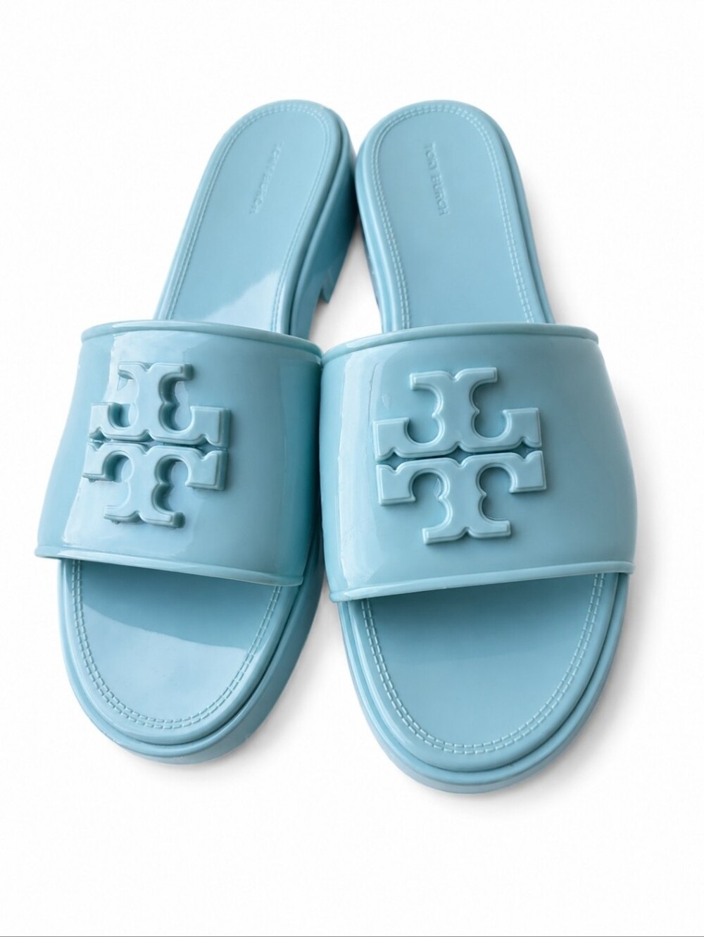 Tory Burch Women's Eleanor Jelly Slides Sandals Petunia - Picture 2 of 8